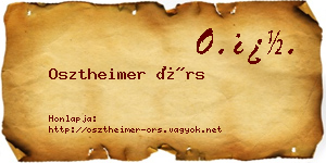 Osztheimer Örs névjegykártya